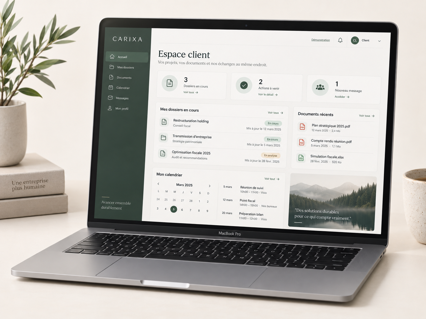 Portail client sur MacBook